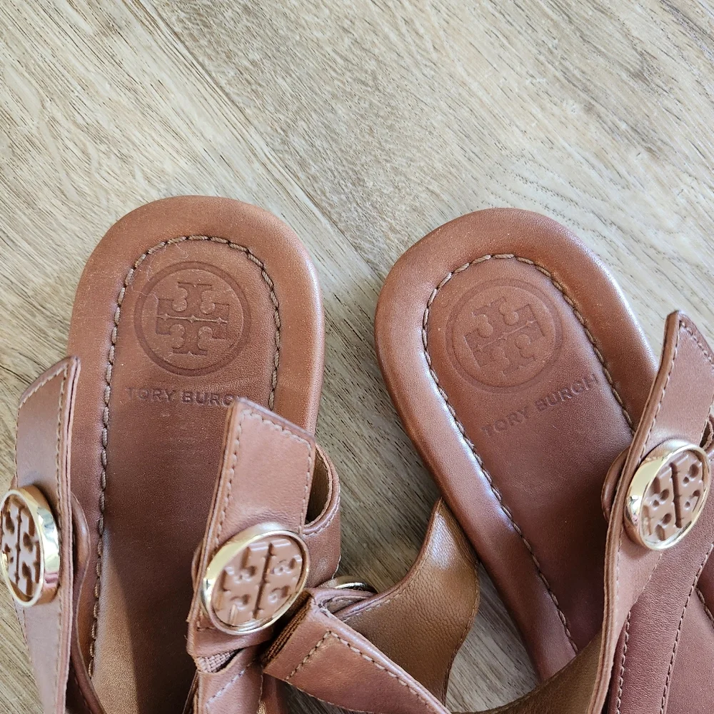 Tory Burch Brown Leather Minnie Convertible Sandals Size 7